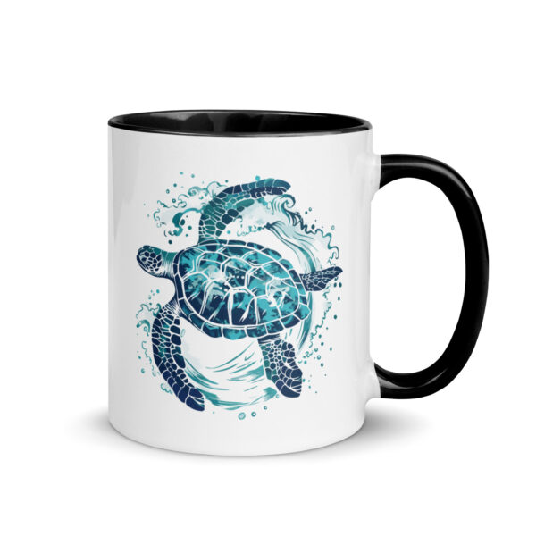 Sea Turtle Mug with Color Inside - Image 2