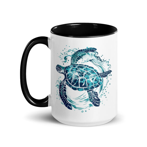 Sea Turtle Mug with Color Inside - Image 7